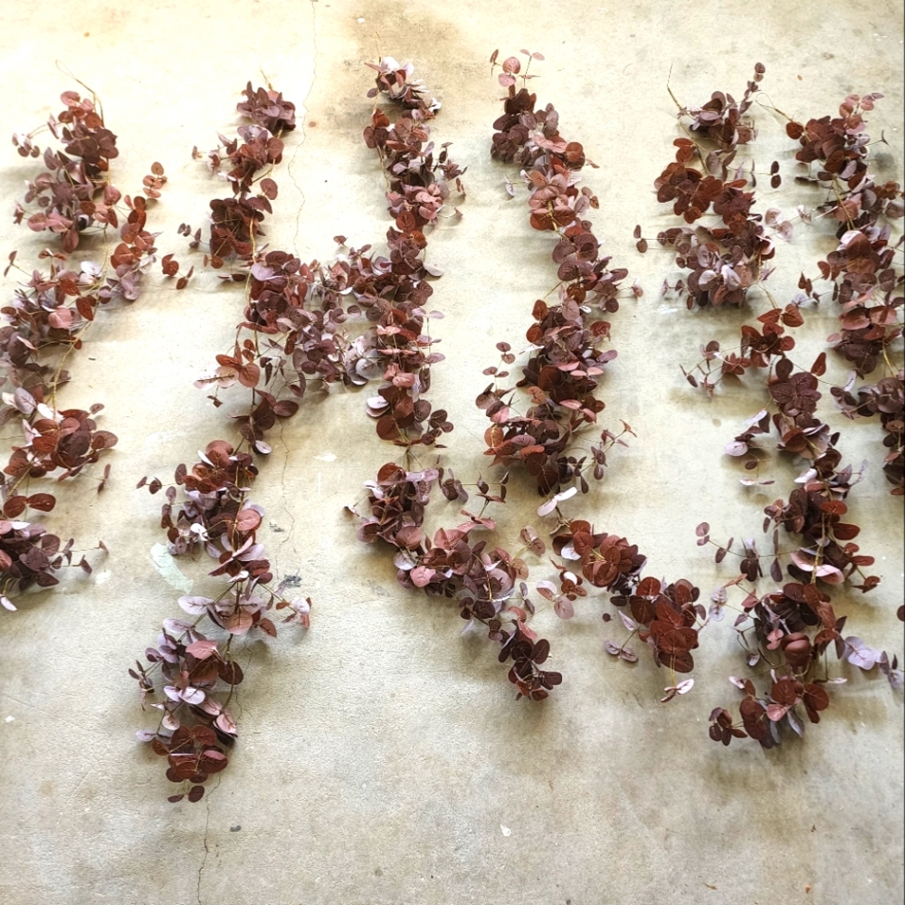 Fall decor Faux Rusty eucalyptus garland